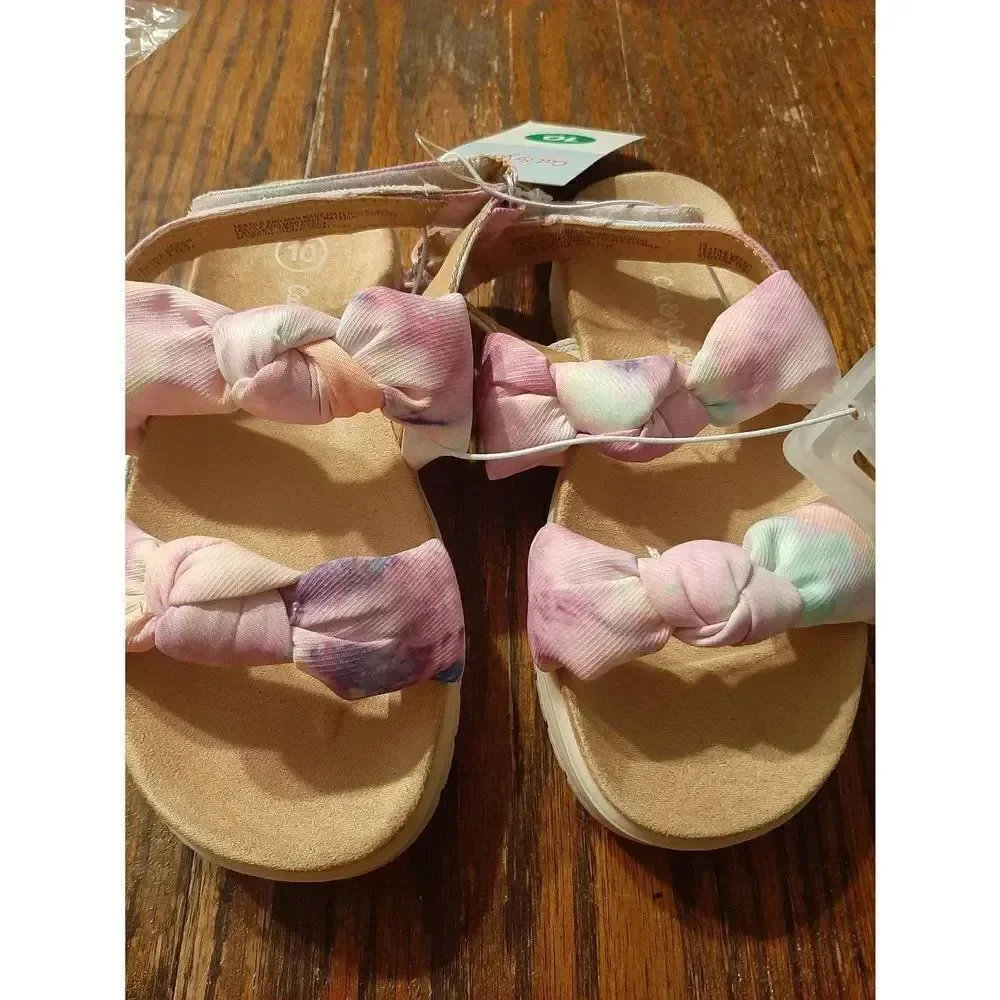 New Girls Size 10 Cat & Jack Cate Sandals Summer Shoes Hook and Loop NWT